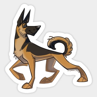 German Shepherd Caricature Sticker